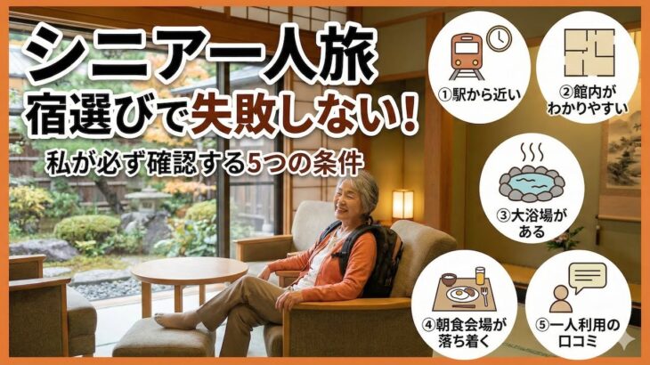 シニア一人旅で失敗しない宿選び｜私が必ず確認している5つの条件