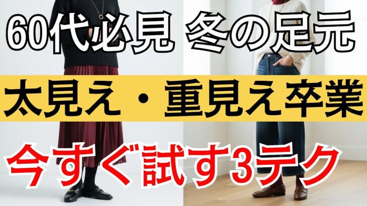 【シニアファッション】足元を変えるだけで全身ほっそり！50代60代がこの冬「本当にやるべき」3つのテクニック