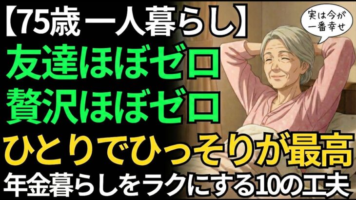 【75歳一人暮らし】友達ほぼゼロ 贅沢ほぼゼロ ひとりでひっそりが最高｜年金暮らしをラクにする10の工夫