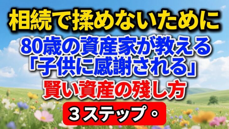 相続で揉めないために。80歳の資産家が教える「子供に感謝される」賢い資産の残し方３ステップ。#老後の暮らし #シニアライフ #終活 #相続 #人間関係 #家族 #資産管理 #人生の知恵