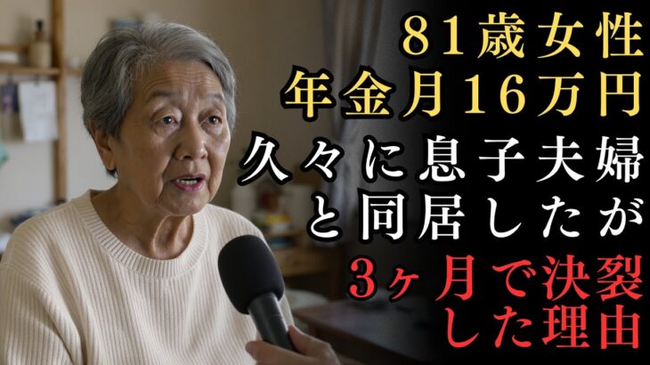 【老後の知恵】81歳女性、年金月16万円、久々に息子夫婦と同居したが3ヶ月で決裂した理由。
