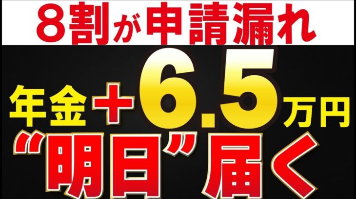 👴【明日届くかも】8割が申請してない“年金＋6 5万円”制度、必ず申請してください！毎年上乗せ給付金はあなたも対象かも？👴