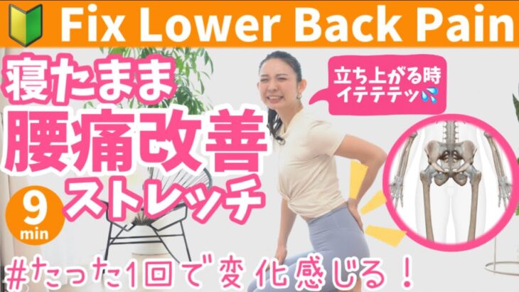 【 腰痛改善 】たった一回で効く！寝ながら腰痛改善ストレッチ！ BY389