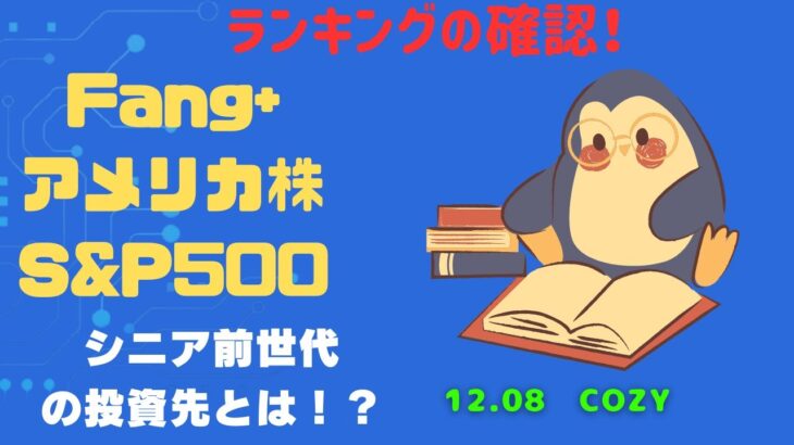 【Fang+アメリカ株・S&P500・新NISA】シニア前世代ランキング！変化はある？暴騰or暴落？12.08