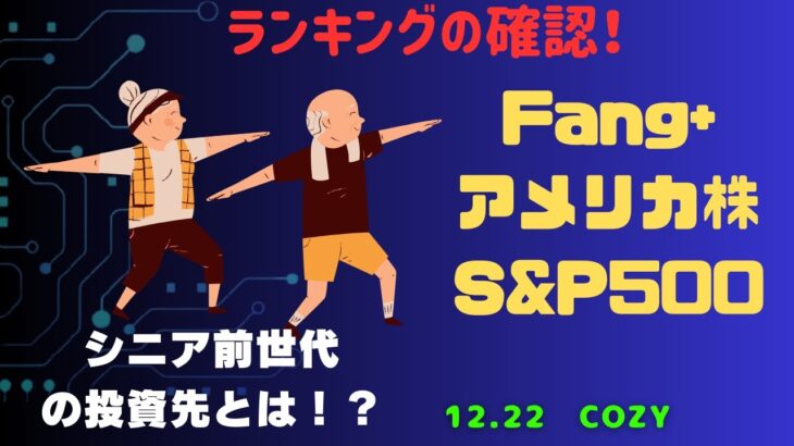 【Fang+アメリカ株・S&P500・新NISA】シニア前世代ランキング！変化はある？暴騰or暴落？12.22