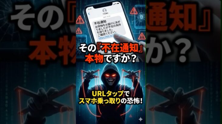 【スマホ】 その「不在通知」本物ですか？SMSのURLをタップした瞬間に起きる、スマホ乗っ取りの恐怖