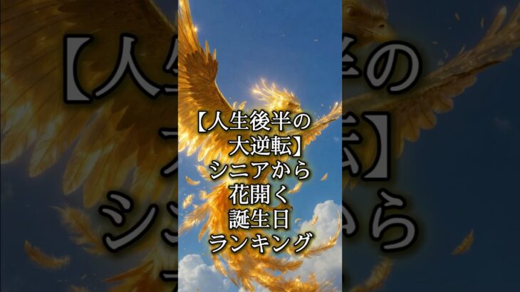 【人生後半の大逆転】シニアから花開く誕生日ランキング #老後 #年金 #誕生日占い #誕生日ランキング #金運 #占い VOICEVOX：四国めたん