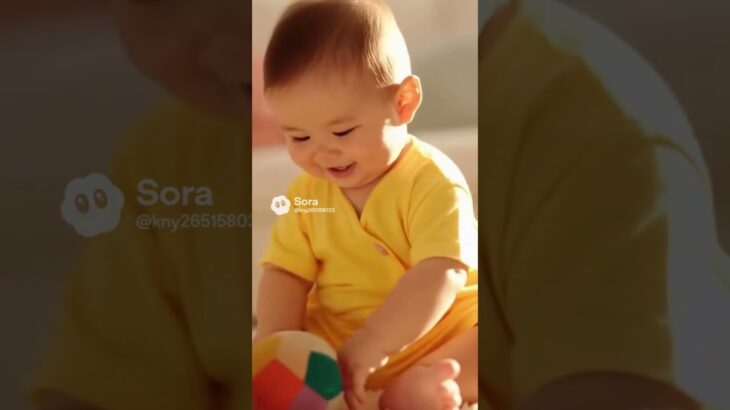 とてもかわいい赤ちゃんと小さくてかわいい子犬とのラブラブな映像 #shors