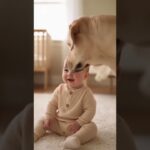 とてもかわいい赤ちゃんと小さくてかわいい子犬とのラブラブな映像 #shors