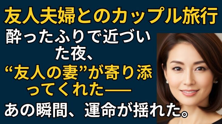 【シニア恋愛】友人夫婦との旅行で起きた“思いもよらぬ出来事”——黄昏に揺れる老後の物語｜老後の物語｜黄昏の恋愛｜黄昏の愛｜実話エピソード