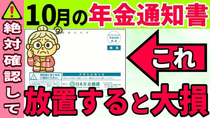 【絶対確認しろ】10月に届く年金通知書 この大事な2か所必ず確認してください！12月に年金受給者全員がもらえる＂政府からの特別ボーナス＂と年金振込通知書の重要チェックポイントを完全解説します