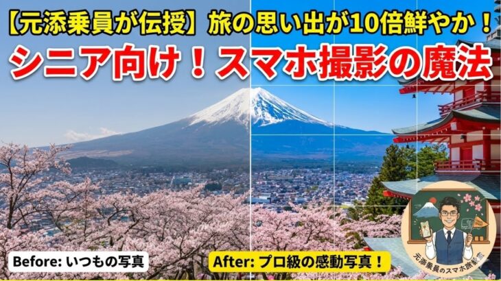 【元添乗員直伝】旅の写真が10倍変わる！シニアのための「魔法のスマホ撮影術」