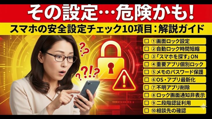 あなたのスマホ大丈夫？今すぐ確認を　　！スマホの安全設定チェック10項目｜知らないと危険