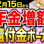 👥【緊急速報】12月15日の年金支給で60歳以降○○した人は増額支給されます！さらに還付金の上乗せも！【在職定時改定⧸定年退職】👥