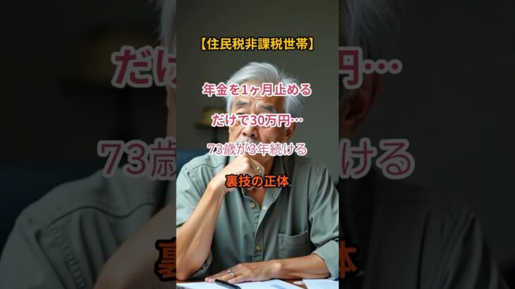 【まさかの節約術】たった1ヶ月年金を止めるだけで住民税非課税に…73歳の裏ワザ【シニアの口コミ】