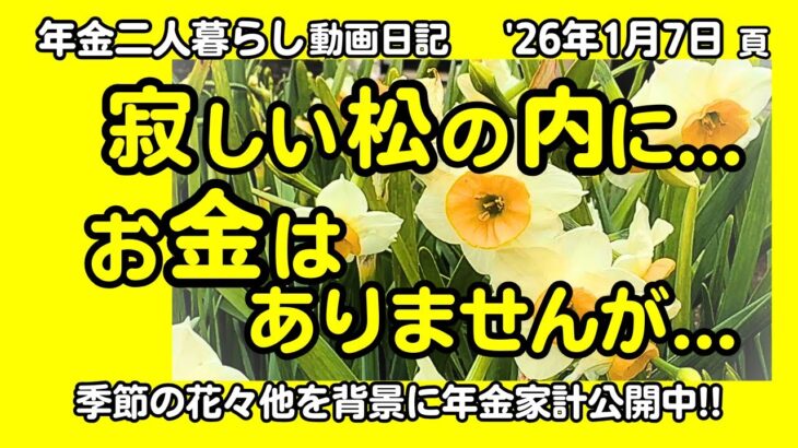 1a【年金二人暮らし動画日記】寂しい松の内に…お金はありませんが…駅伝三昧／サスペンスドラマ三昧／季節の花７種 #シニアvlog,#60代,#70代,#年金暮らし,#九州,#熊本,#八代,