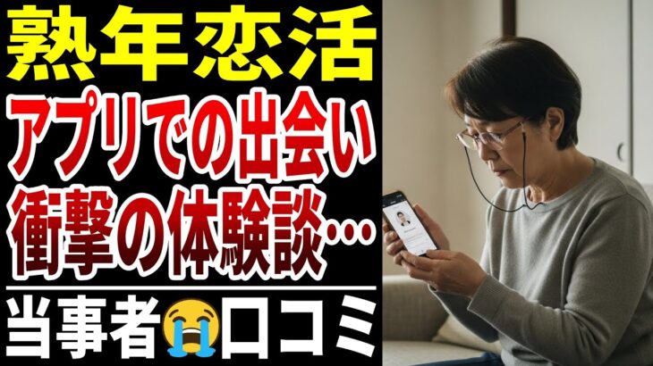 【熟年恋活】熟年マッチングアプリ恋活・婚活の光と影！衝撃過ぎる体験談　シニアの口コミ20選紹介します