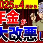❀【2025年4月】年金が激減！政府が公表した年金改正10選！常識が崩壊します！【年金改正 大改悪 国民年金 厚生年金】❀