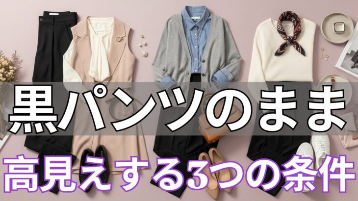 【春ファッション 2026】黒パンツだけで「垢抜ける人」と「老ける人」の決定的な差。上品見えする究極の秘密がここにある。