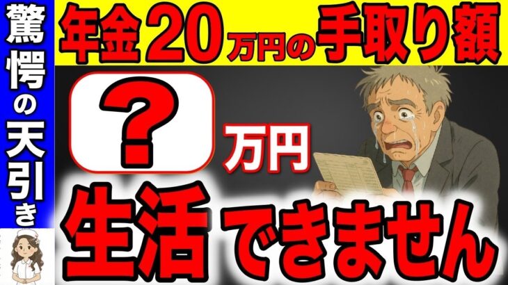 ❀【2026年から激変】年金20万円の手取り額！！天引きされる税金に全員が絶句！！生活できません！【天引き 税金 社会保険料】 ❀