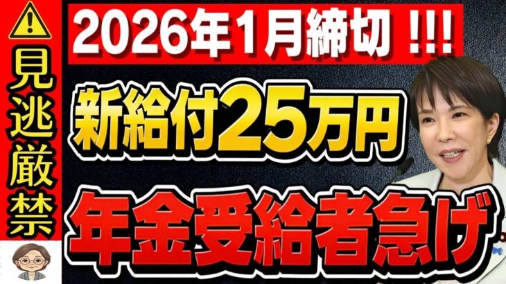 🌸 【緊急】※政府が2026年に重大発表‼︎年金へ一生25万5千円の増額措置！生涯1000万円超の給付金を完全解説！🌸
