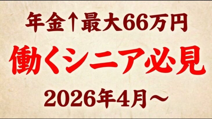 「働いたら負け」が終わる日｜2026年4月、シニアの年金が月5.5万円増える制度改正