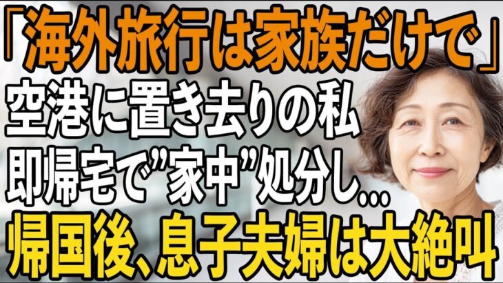 「海外旅行は家族だけなので」旅行当日、息子夫婦に空港に置き去りにされた私。即帰宅で、家中の”全て”を処分することを決意し→帰国後、家を見た2人は大絶叫で【シニアライフ】【60代以上の方へ】