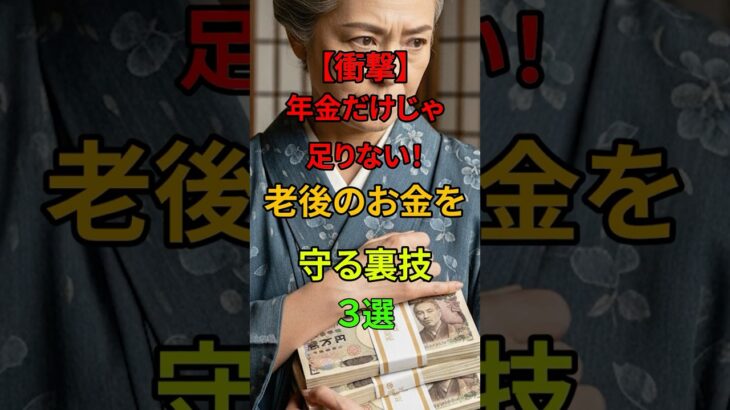 【衝撃】年金だけじゃ足りない！ 老後のお金を守る裏ワザ3選