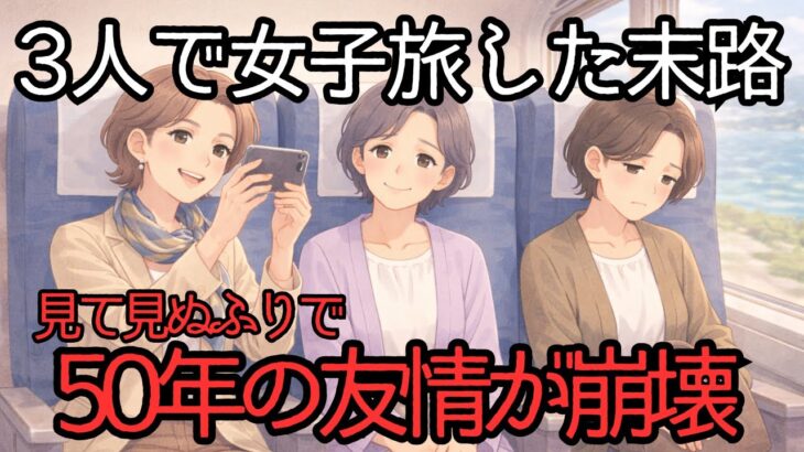 シニア女子旅で友情崩壊｜3人の旅行で変わった関係の末路50年の友情を終わらせた無神経な一言と、見て見ぬふりの代償| シニアの旅行 | 老後の幸せ | 老後の友達