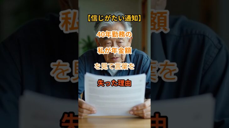 【40年の結末】年金通知を見た瞬間…私が言葉を失った理由【シニアの口コミ】