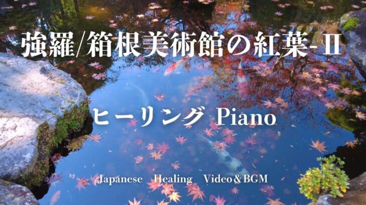 【4K】シニア世代も巡れる優しい癒しの風景動画【睡眠BGM】感動紅葉🍁Peaceful Japan【箱根美術館｜紅葉庭園】癒しのピアノBGM｜睡眠・作業・安らぎの旅BGM｜Healing Autumn
