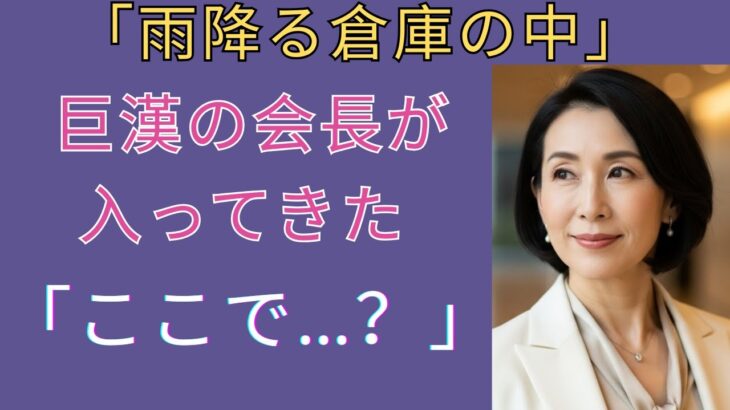 【シニア恋愛】夫の会社の慰安旅行について行った50代の妻。大雨の倉庫で会長と二人きりになった瞬間…｜シニアの恋｜人生の知恵｜感動する話｜オーディオブック | シニア愛再生