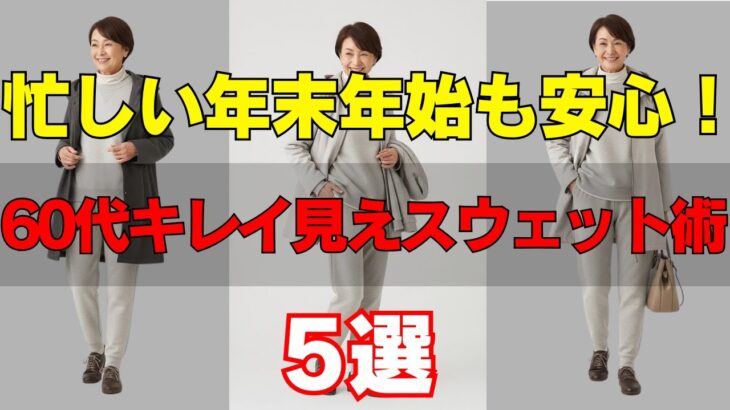 【シニアファッション】忙しい年末年始も安心！ワンマイルコーデに使える！60代きれい見えスウェット術 5選