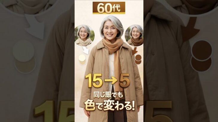 【60代冬コーデ】15個で5シーン完璧！同じ服でも色で変わる着回し術 #shorts#60代ファッション #冬コーデ #デイリーコーデ #着回し術 #シニアファッション #プチプラコーデ#冬のおしゃれ