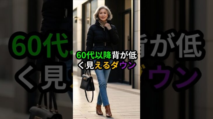 60代、ダウンで背が低く見える理由#60代ファッション#シニアファッション#ダウンコーデ
