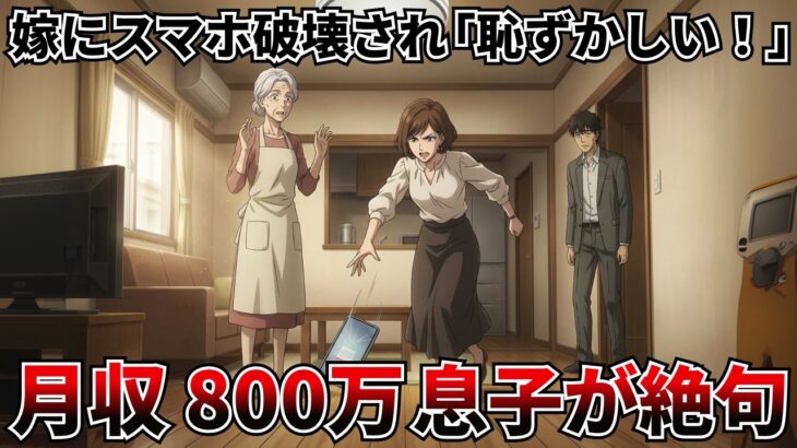 「みっともない！」と嫁にスマホを破壊された68歳。1年後、月収800万の通帳を見た息子夫婦が土下座しても、もう遅い。【スカッとする話】