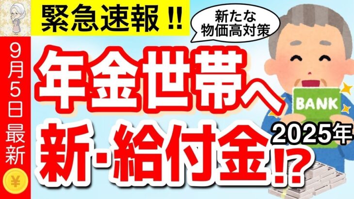 ♡ 【9月5日最新】政府から年金世帯へ新給付金！？全国民へ食品クーポン 家賃補助など 2025年新たな物価高対策について解説【低所得・年金受給者】 ♡