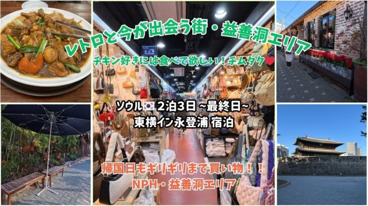 【ソウル🇰🇷】シニア母👵との２人旅③帰国日もギリギリまでソウル満喫！益善洞・NPHでショッピング☺️