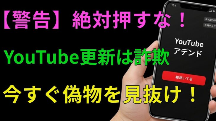 【警告】YouTube偽通知でスマホが乗っ取られる！シニア必見の防御策｜被害に遭う前に今すぐ確認を！