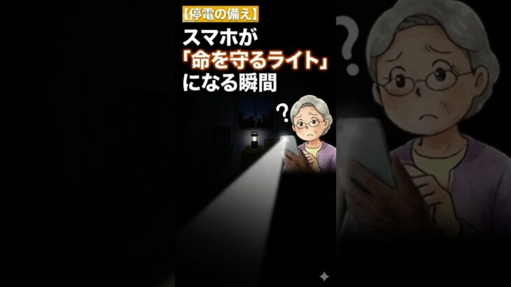 ショート：【停電の備え】スマホが「命を守るライト」になる瞬間 #シニア #幸せ #スマホ教室