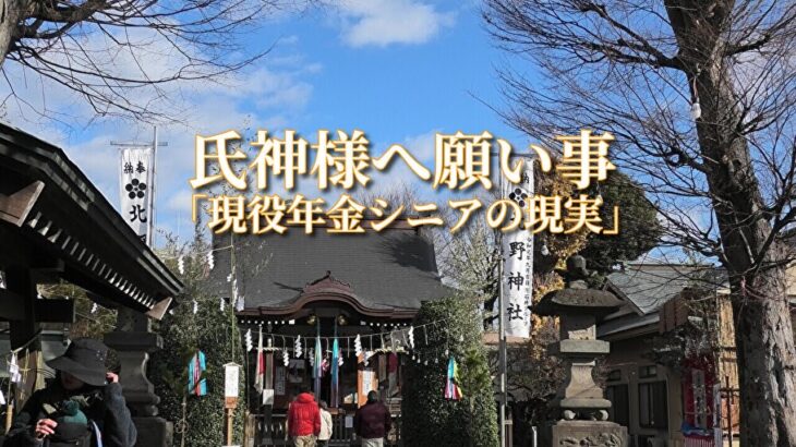氏神様へ願い事「現役年金シニアの現実」