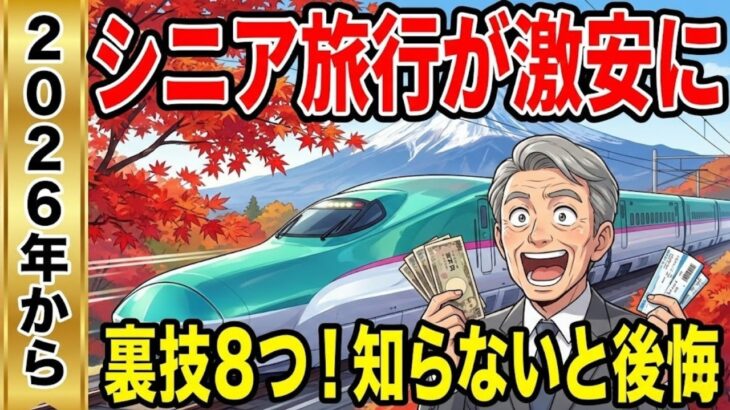 【２０２６】１万で新幹線を乗り放題！旅行は５０&６０代以上だと超安くなる！「３万も」お得にするシニア割８選とは？