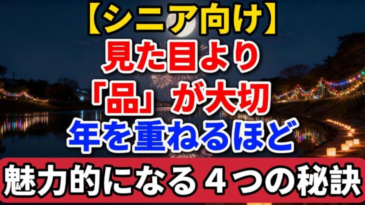 【シニア向け】見た目より「品」が大切。年を重ねるほど魅力的になる４つの秘訣。【長者の知恵物語】#老後の暮らし #シニアライフ #終活 #人間関係 #人生経験 #感動する話 #年金生活 #生き方