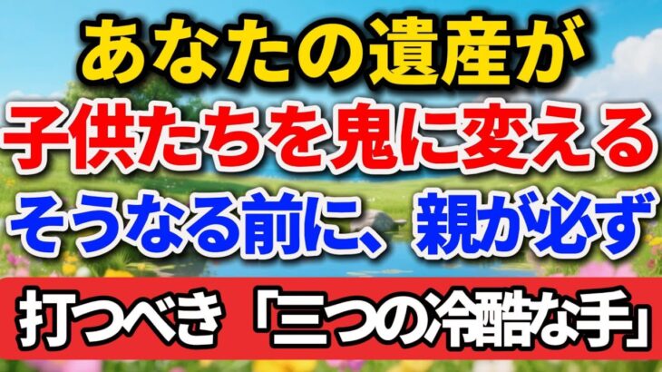 あなたの遺産が、子供たちを鬼に変える。そうなる前に、親が必ず打つべき「三つの冷酷な手」。【シニアの本音】#老後の暮らし #シニアライフ #終活 #人間関係 #人生経験 #感動する話 #遺産相続