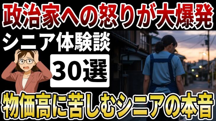 【シニア激怒】腐りきった政治家への怒り爆発！物価高騰と重税のダブルパンチ…。自分の報酬は減らさず年金を削る日本の現実【シニアの口コミ】