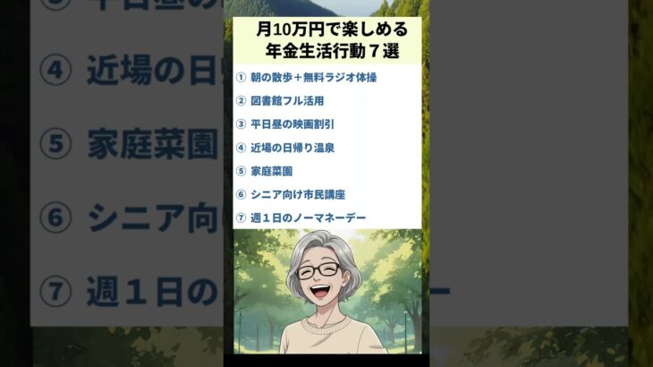 【年金生活】月10万円で楽しめる行動７選