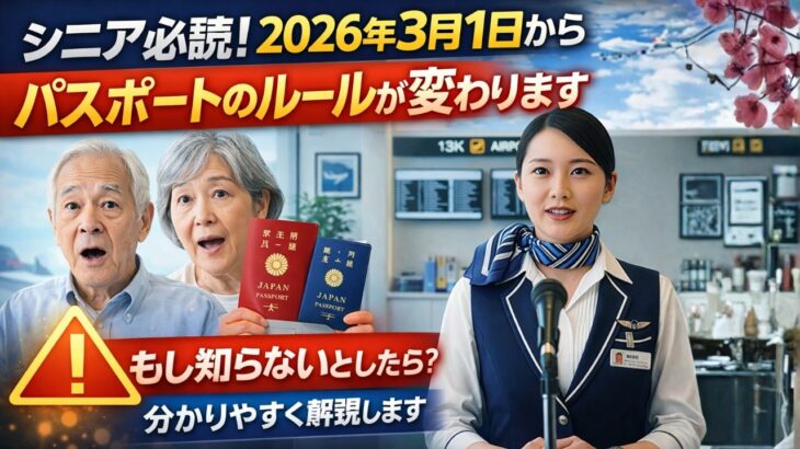 シニア必読！2026年3月1日からパスポートのルールが変わります。もし知らないとしたら？分かりやすく解説します。