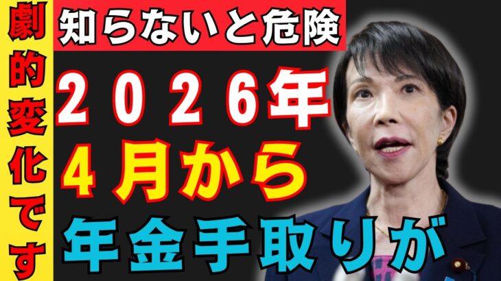 【制度激変】2026年4月から年金の手取りが急減します！手取り額早見表と手取り率を徹底解説【国民年金/厚生年金】