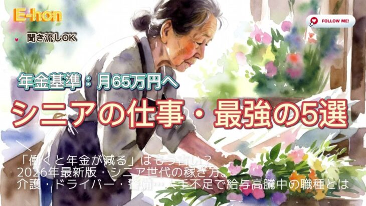 【2026年4月改正】年金減額の壁が「月65万円」へ！働くシニアに追い風。今すぐ狙いたい“引く手あまた”な5つの職業