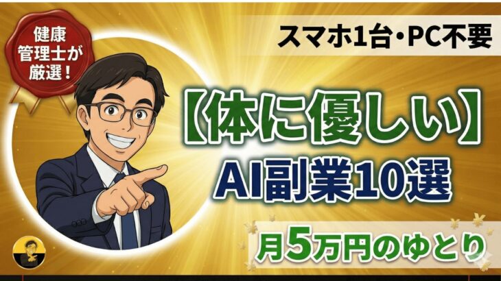 【2026最新】60代も月5万！AI秘書とスマホで稼ぐ副業ランキングTOP10｜PC不要・老後安泰